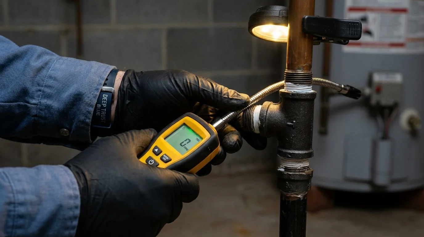 Gas leak detection with electronic sniffer by Johns Plumbing LLC in Sun Valley