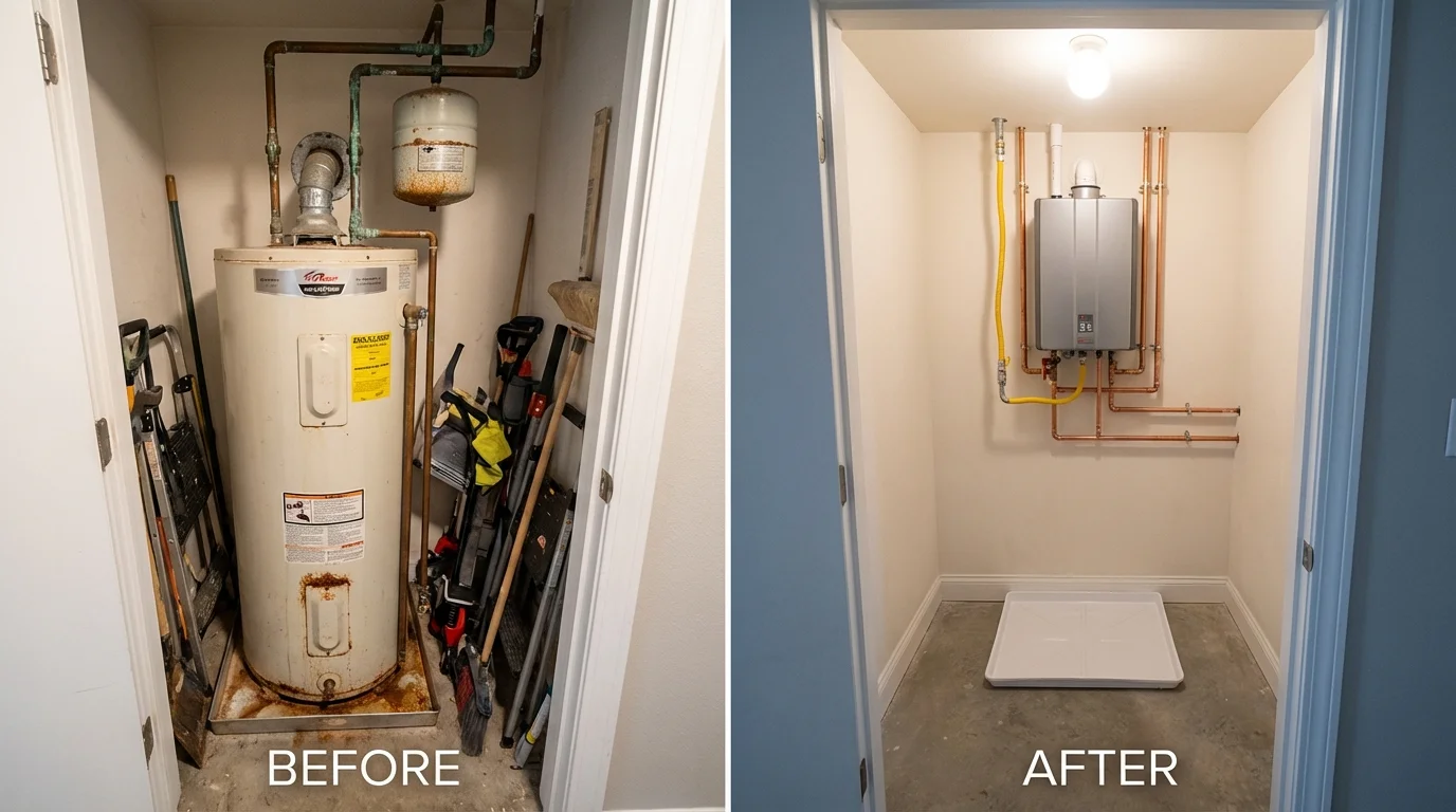 Tank water heater versus wall-mounted tankless unit comparison for Sun Valley, NV homeowners