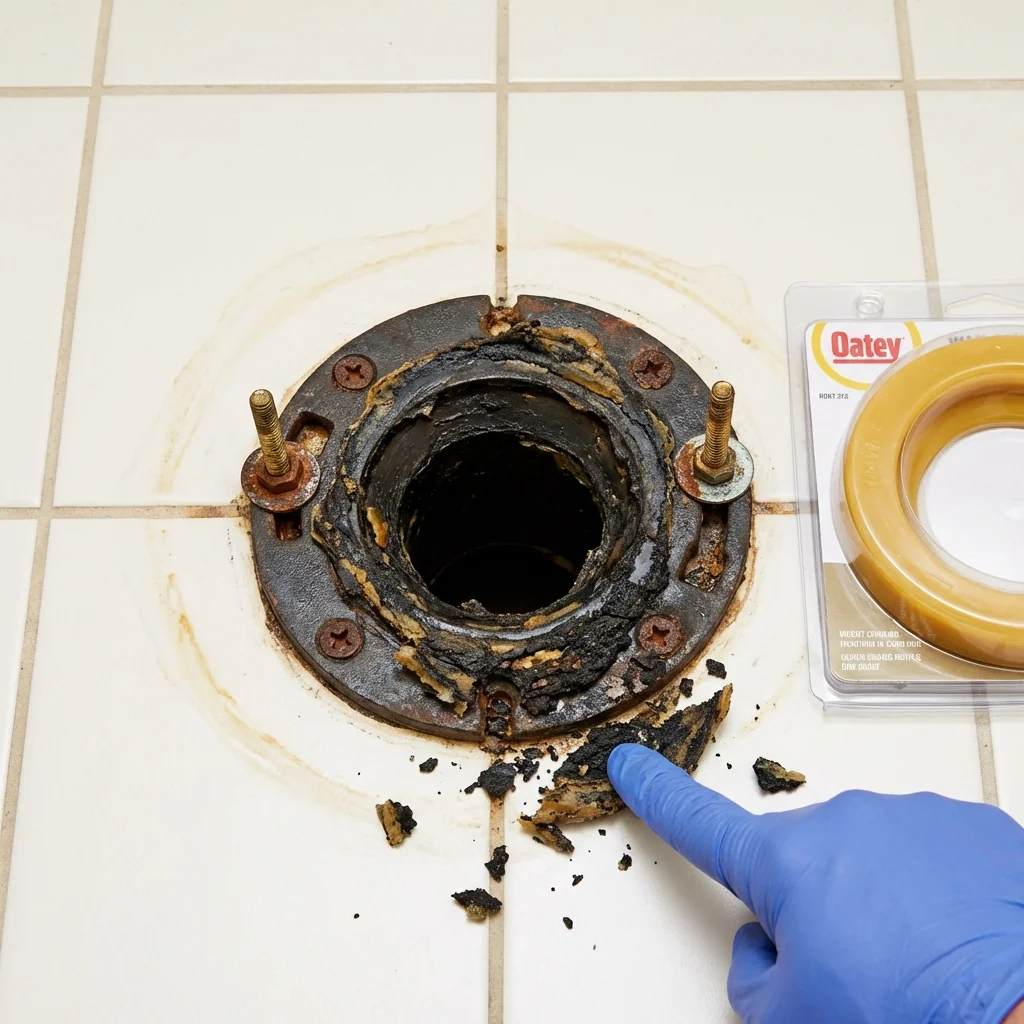Failed wax ring showing water seepage at the base of a toilet in a Sun Valley, NV home